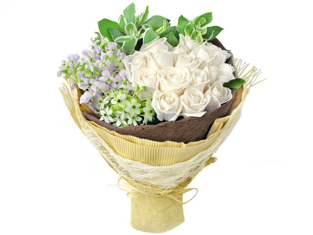 Florist Flower Bouquet - White flower bouquet bq01 - L0197404 Photo